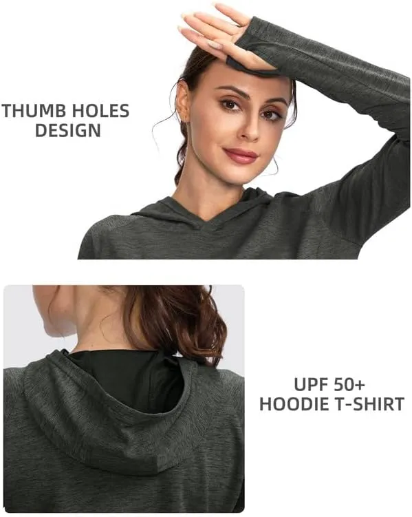 Women's UPF 50  Sun Protection Shirt Long Sleeve Lightweight Hoodie UV Shirts for Women Hiking Fishing Outdoor
