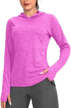 Women's UPF 50  Sun Protection Shirt Long Sleeve Lightweight Hoodie UV Shirts for Women Hiking Fishing Outdoor