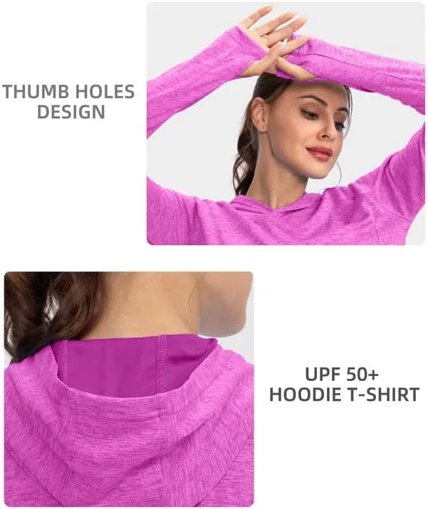 Women's UPF 50  Sun Protection Shirt Long Sleeve Lightweight Hoodie UV Shirts for Women Hiking Fishing Outdoor