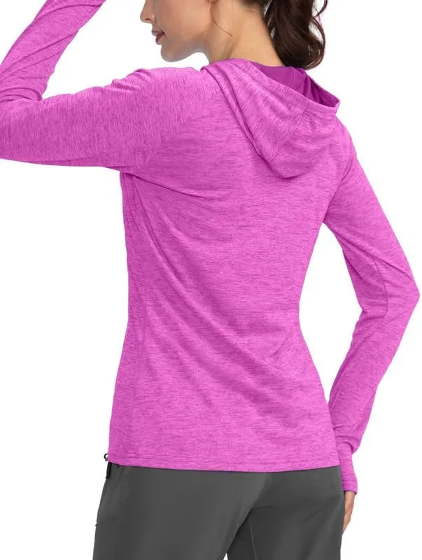 Women's UPF 50  Sun Protection Shirt Long Sleeve Lightweight Hoodie UV Shirts for Women Hiking Fishing Outdoor