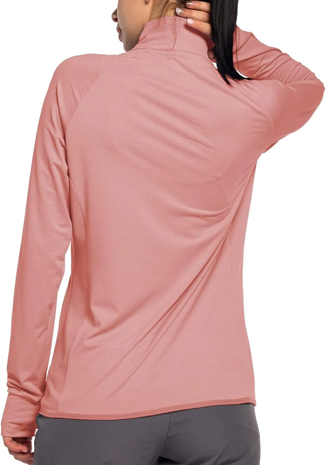 Women's UPF 50  Sun UV Protection Shirt Long Sleeve Lightweight SPF/UV Running Hiking Athletic Jacket with Zip Pockets