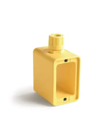 Woodhead 3099 Super-Safeway Multiple Outlet Box - Yellow, Feed Thru Electrical Mounting Box with Extended Depth, F3 Cord Grip