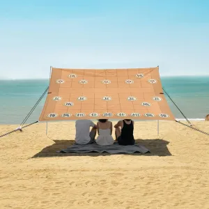 Xiangqi Chinese Chess Beach Camping Tent Sun Shelter for Whole Family, Beach Shade Canopy with UPF50  UV Protection,Easy Set Up and Carry,Outdoor Shade for Trips, Fishing, Backyard Fun Picnics