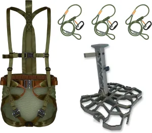 XOP Complete Tree Saddle Hunting System - Includes Aluminum Tree Saddle Platform, Mondo Saddle Harness and Carrying Bag