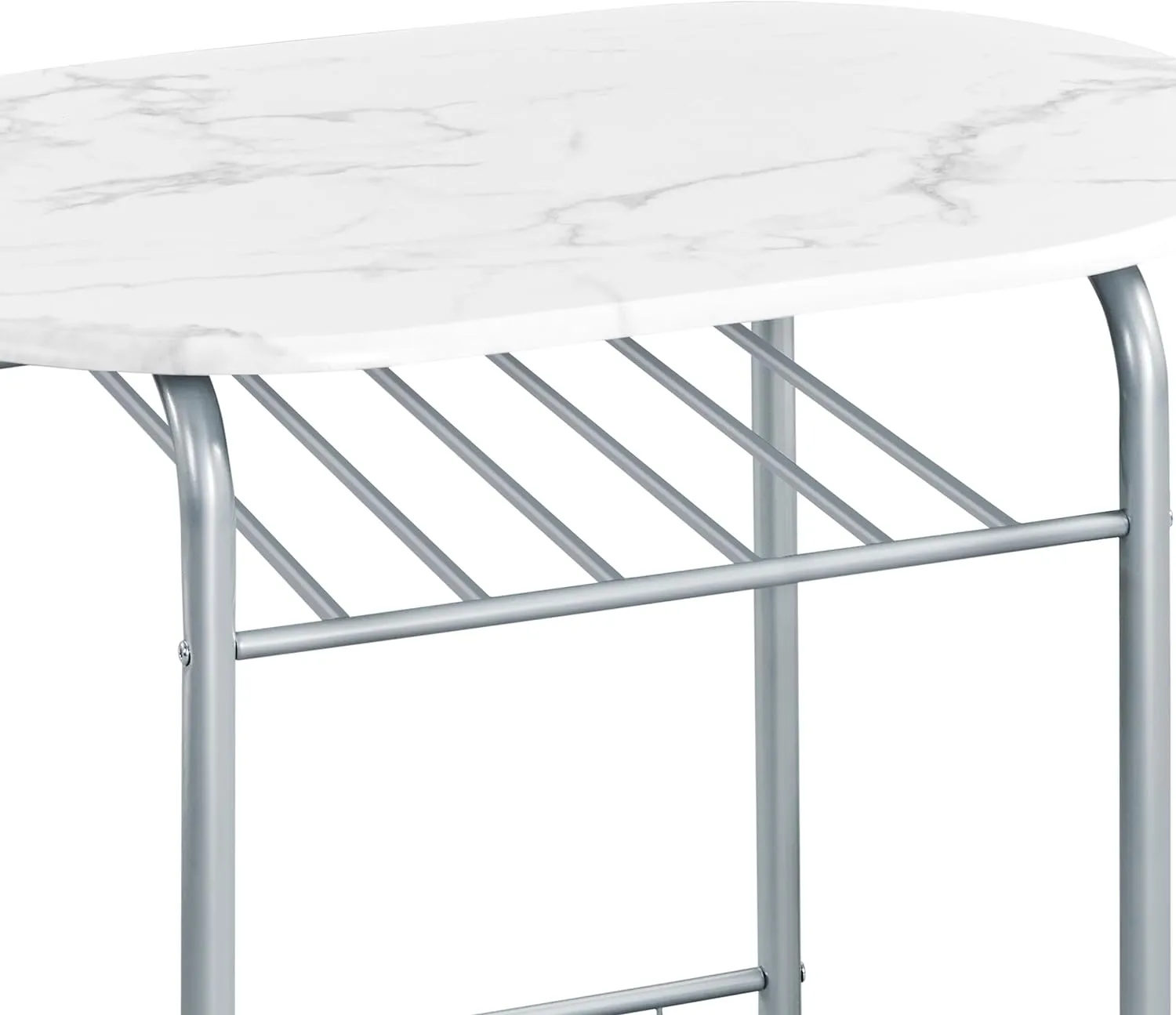 Yaheetech 3-Piece Dining Table Set, Breakfast Bistro Table Set for 2, Small Kitchen and Table Chairs Set of 2 with Metal Frame and Storage Rack for Small Space/Apartment/Dorm Room, White