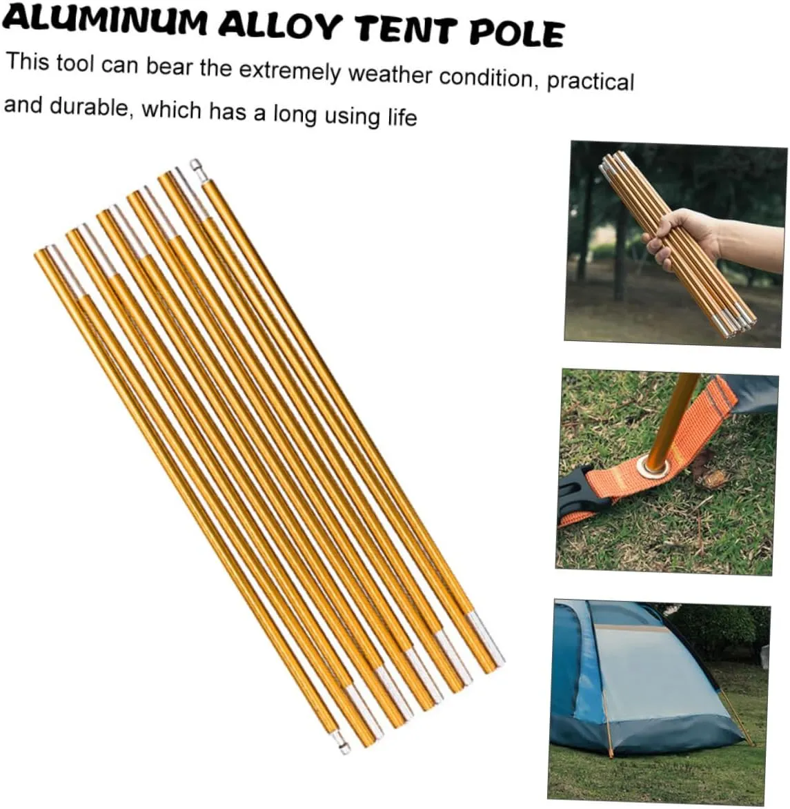 YARNOW Tent Rods Lightweight Canopy Poles for Outdoor Camping Durable Tent Accessory and Tarp up