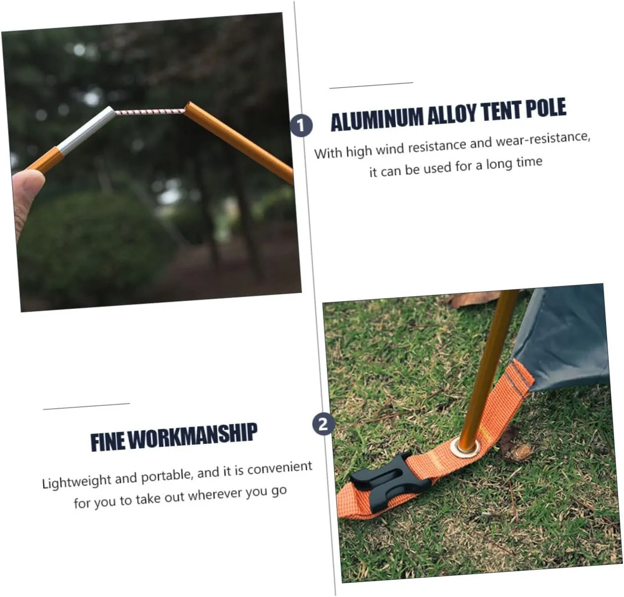 YARNOW Tent Rods Lightweight Canopy Poles for Outdoor Camping Durable Tent Accessory and Tarp up