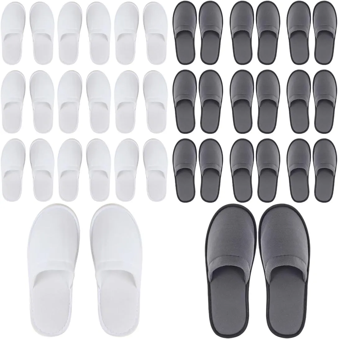 Yeios 10-20 Pairs Disposable Slippers for Guests Hotel Slippers Bulk Spa Slippers Closed Toe House Slippers Guest Slippers Bulk for Adult for Men and Women