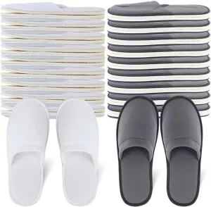 Yeios 10-20 Pairs Disposable Slippers for Guests Hotel Slippers Bulk Spa Slippers Closed Toe House Slippers Guest Slippers Bulk for Adult for Men and Women