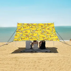 Yellow Duck Beach Camping Tent Sun Shelter for Whole Family, Beach Shade Canopy with UPF50  UV Protection,Easy Set Up and Carry,Outdoor Shade for Trips, Fishing, Backyard Fun Picnics