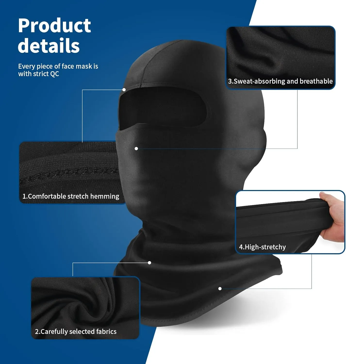 YESLIFE Ski Mask, Face Mask for Men and Women – Skiing, Snowboarding, Motorcycle, UV Protection & Wind Protection