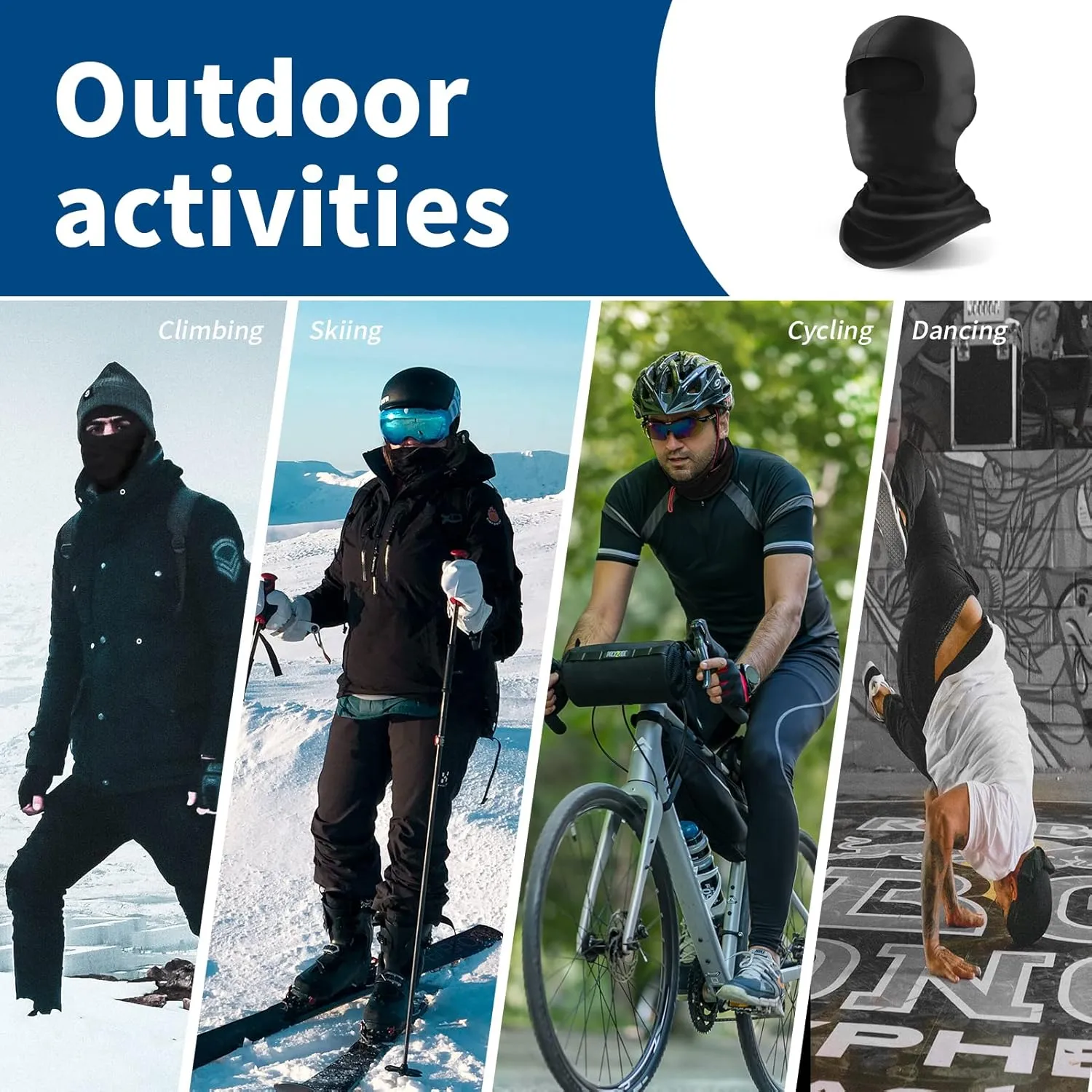 YESLIFE Ski Mask, Face Mask for Men and Women – Skiing, Snowboarding, Motorcycle, UV Protection & Wind Protection