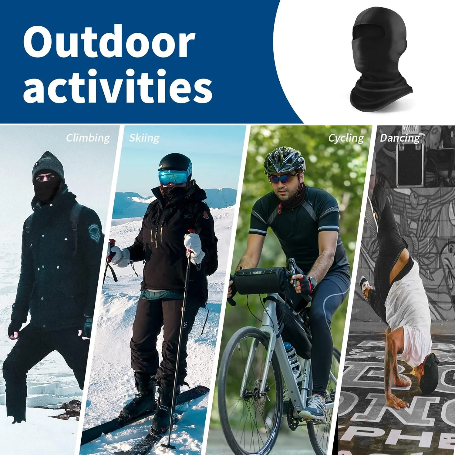 YESLIFE Ski Mask, Face Mask for Men and Women – Skiing, Snowboarding, Motorcycle, UV Protection & Wind Protection