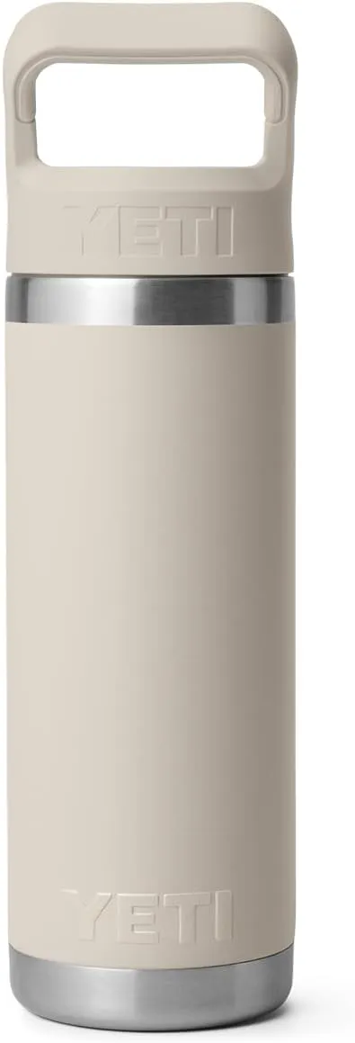 YETI Rambler 18 oz Bottle, Vacuum Insulated, Stainless Steel with Color Matching Straw Cap, Cape Taupe