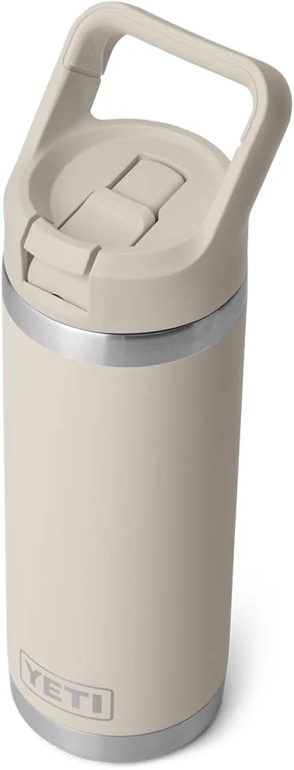 YETI Rambler 18 oz Bottle, Vacuum Insulated, Stainless Steel with Color Matching Straw Cap, Cape Taupe