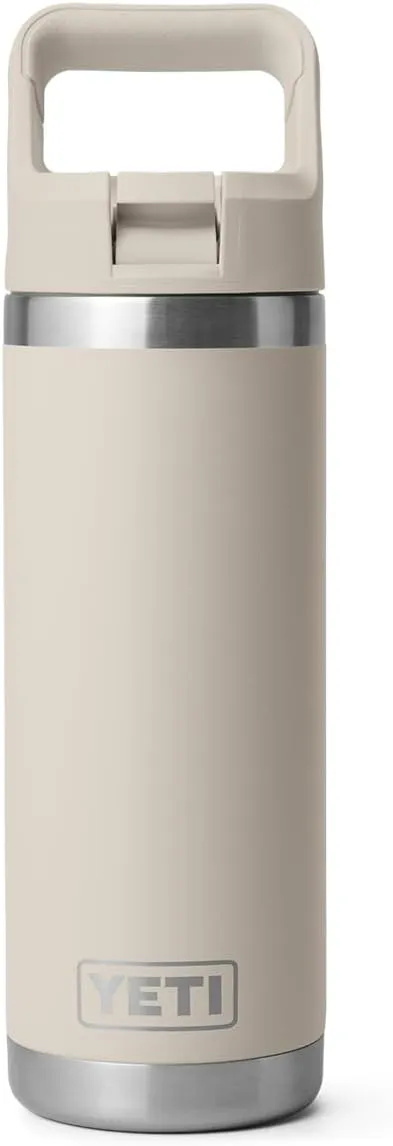 YETI Rambler 18 oz Bottle, Vacuum Insulated, Stainless Steel with Color Matching Straw Cap, Cape Taupe