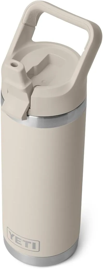 YETI Rambler 18 oz Bottle, Vacuum Insulated, Stainless Steel with Color Matching Straw Cap, Cape Taupe