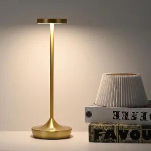 YHT Cordless Table Lamp Rechargeable,6000mAh Battery Operated LED Desk Lamp,Portable Outdoor Waterproof 3-Color Touch Dimming Table Lights for Dining/Patio/Restaurant/Home(Gold, 1 Pack)
