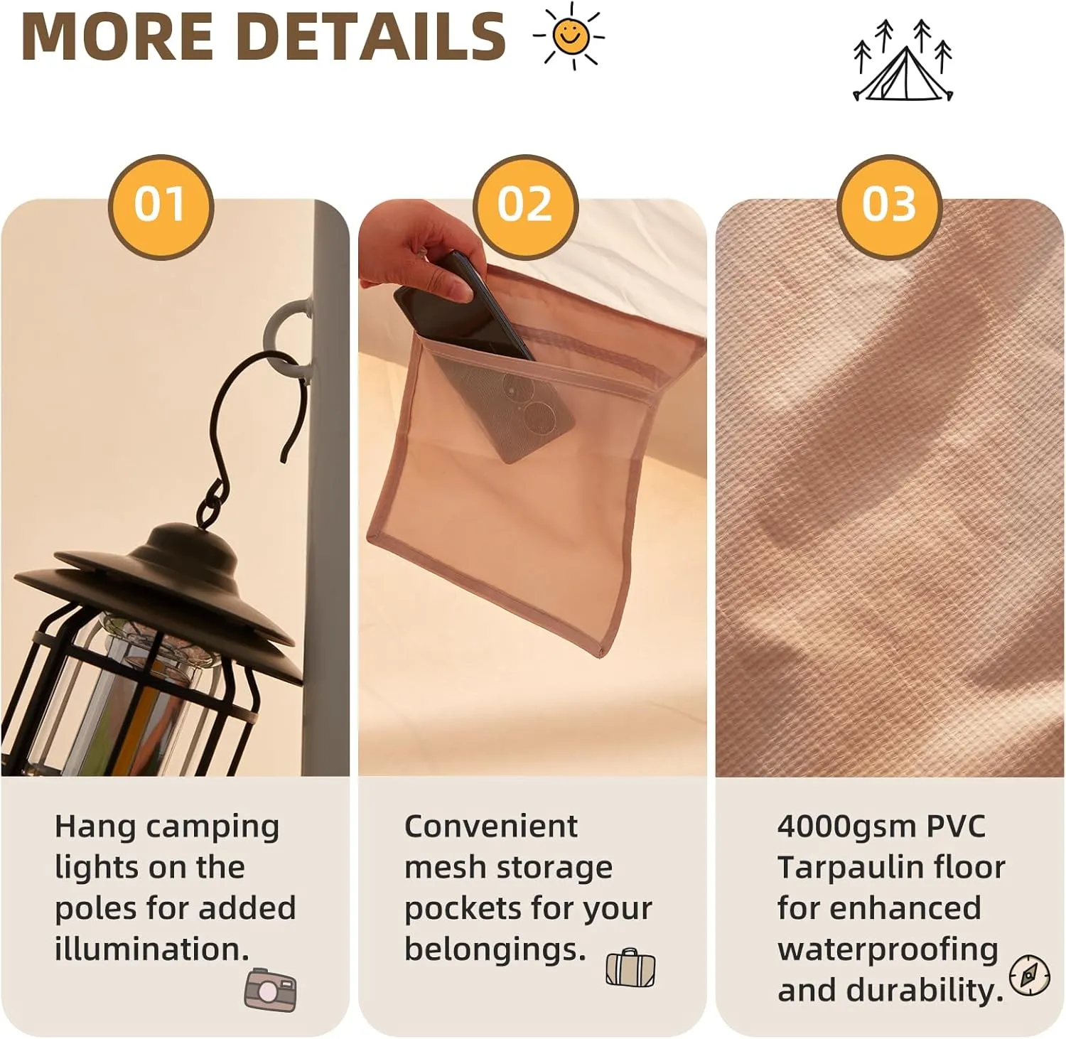 YOLENY Bell Ten 4/6/8/10 Person 4 Season, Yurt Tent Waterproof Glamping Tents w/Stove Jack for Family Camping Outdoor Party, Glamping Tents for Camping - 9.8/13.1/16.4FT
