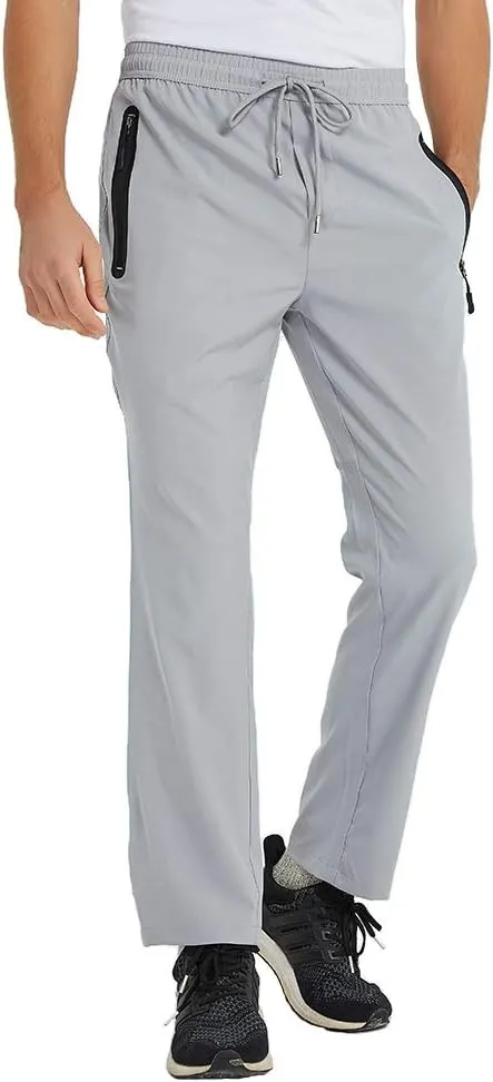 YSENTO Mens Track Pants Quick Dry Lightweight Joggers Athletic Hiking Pants Zipper Pockets