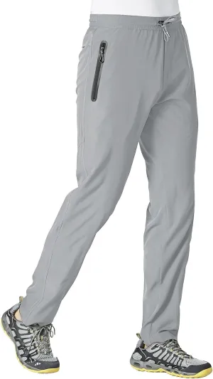 YSENTO Mens Track Pants Quick Dry Lightweight Joggers Athletic Hiking Pants Zipper Pockets