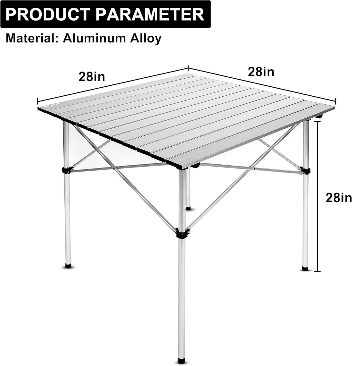 YSSOA Aluminum Folding Table for Camping, Camp Table for Picnic, Beach Table for Sand Foldable, Lightweight, Carry Bag Included