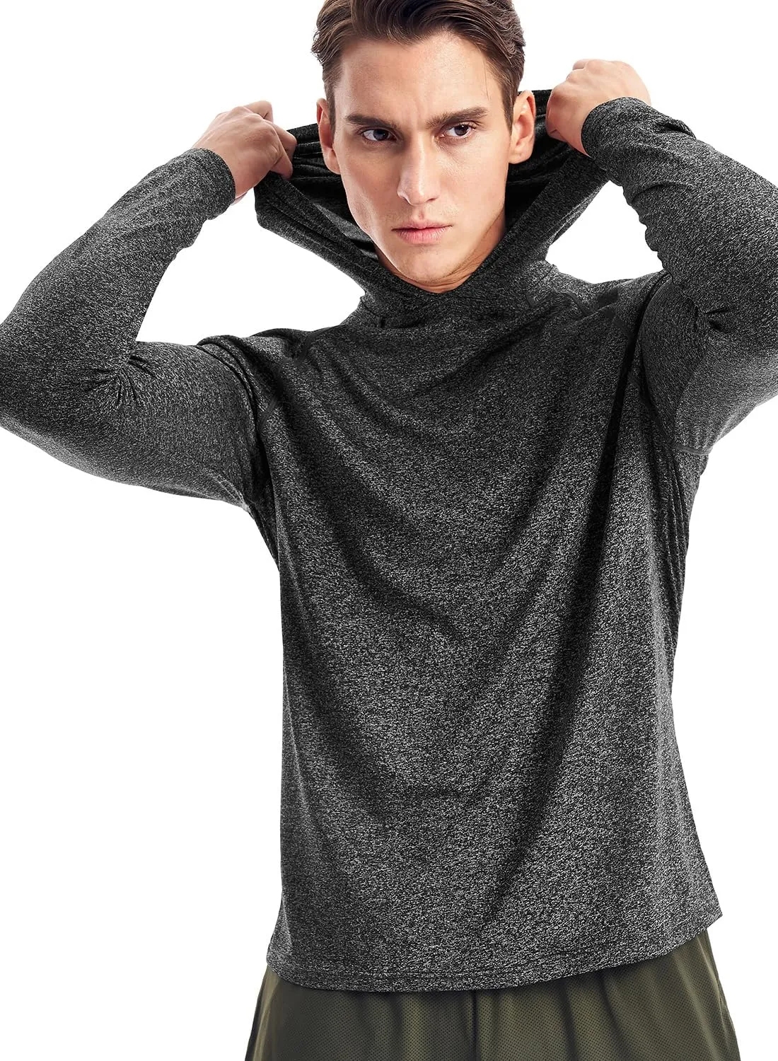 Zengjo Men's Lightweight Pullover Hoodie - Hooded Long Sleeve Workout Shirts