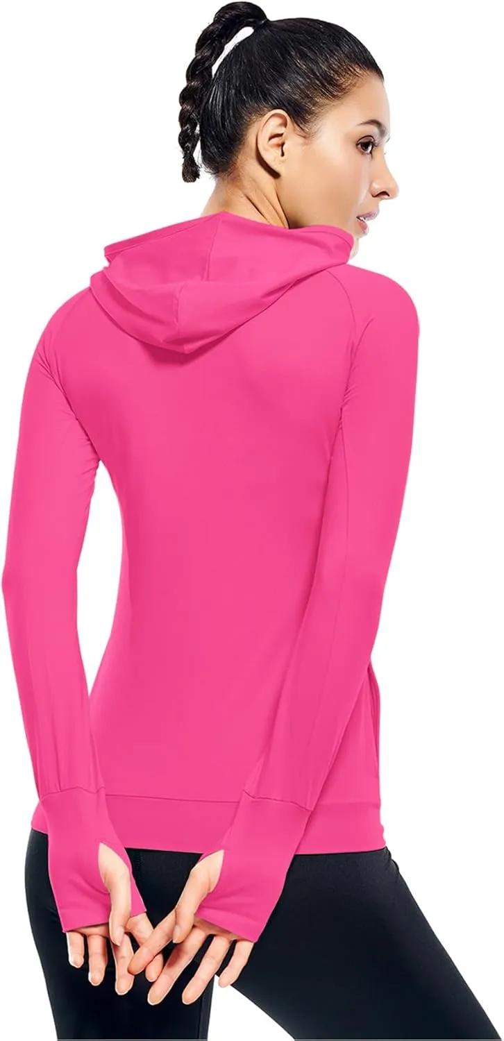 Zengjo Womens Lightweight Hoodie Pullover-Hooded Long Sleeve Running Yoga Workout Tops for Women-Cowl Neck&Thumbhole