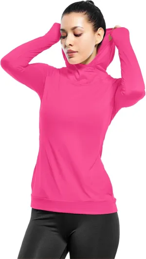 Zengjo Womens Lightweight Hoodie Pullover-Hooded Long Sleeve Running Yoga Workout Tops for Women-Cowl Neck&Thumbhole