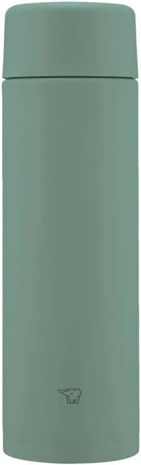 Zojirushi SM-ZB48-GM Water Bottle, Seamless 16.9 fl oz (480 ml), Screw, Stainless Steel Mug, Matte Green, Integrated Washer, Easy to Clean, 2 Pieces Only