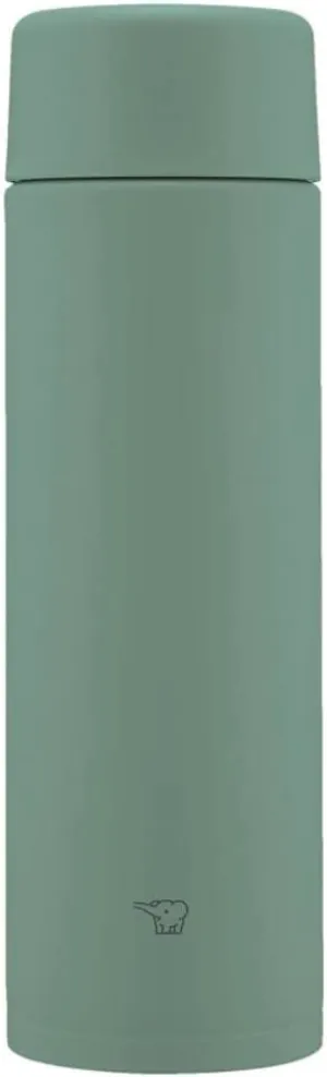 Zojirushi SM-ZB48-GM Water Bottle, Seamless 16.9 fl oz (480 ml), Screw, Stainless Steel Mug, Matte Green, Integrated Washer, Easy to Clean, 2 Pieces Only