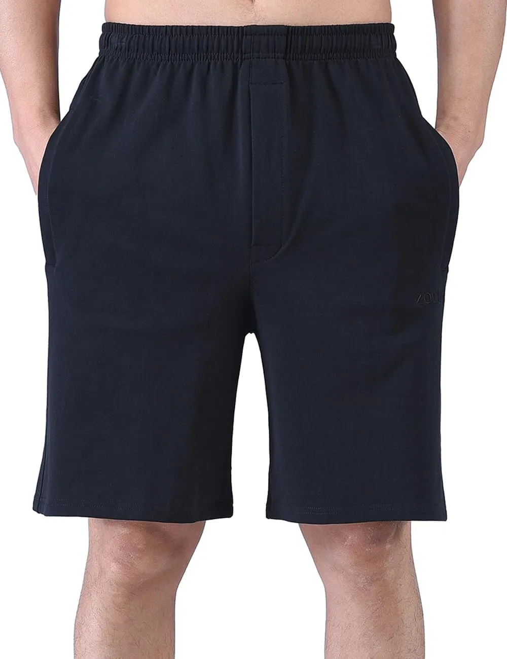 Zoulee Men's 9" Lightweight Jersey Shorts Front Zipper